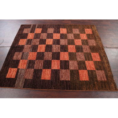 Checkered Gabbeh  Oriental Area Rug 5x6