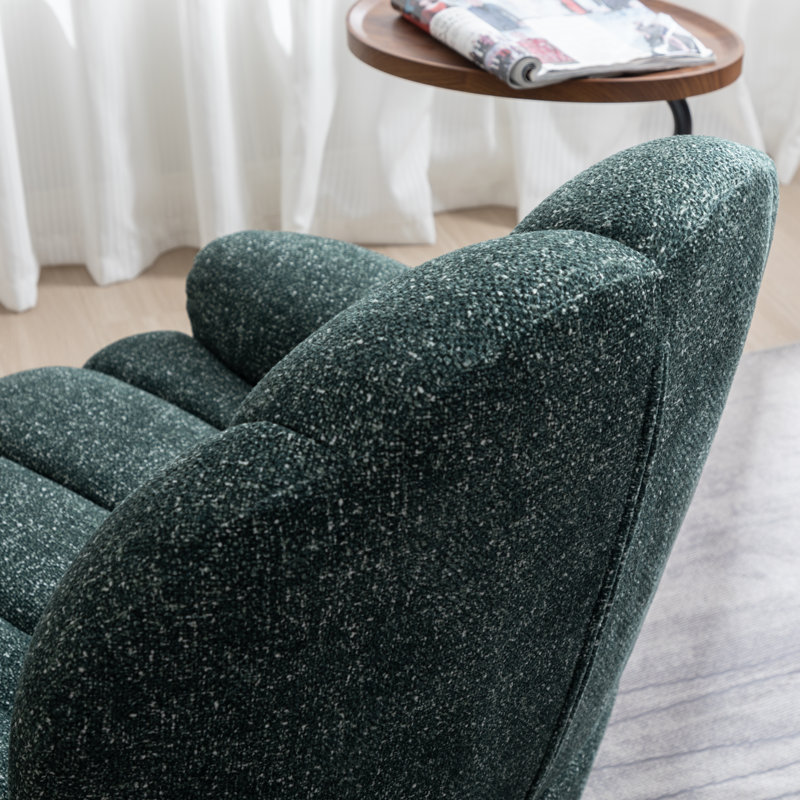 Fauteuil pivotant capitonné Broderic Petal, Vert