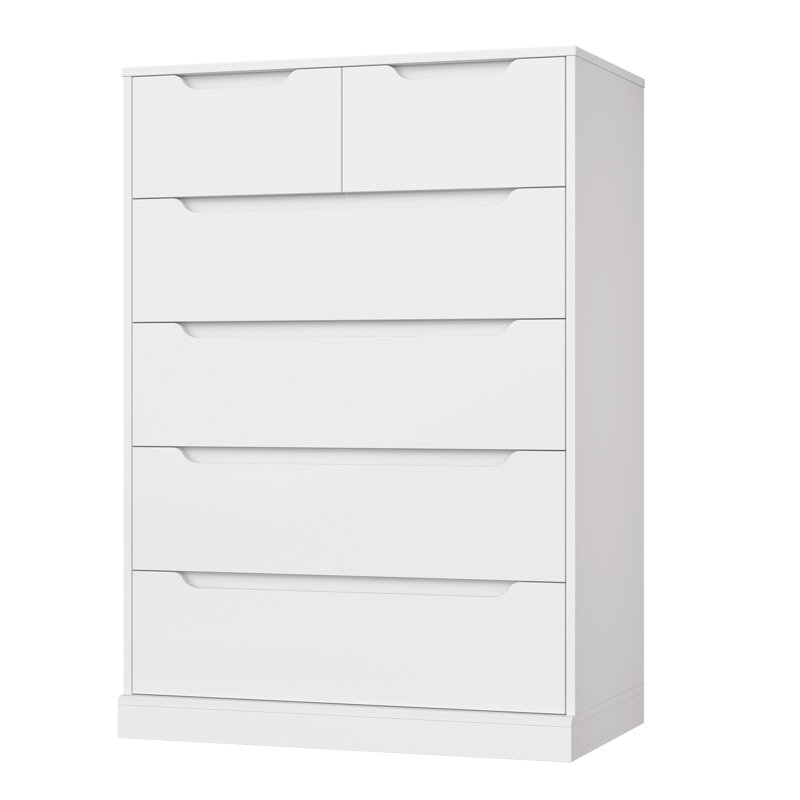 27.6 " W 6 - Drawer Dresser, White