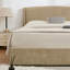 Lit plateforme tapissier avec 4 tiroirs Braya, brun clair, grand-123040030-123040027