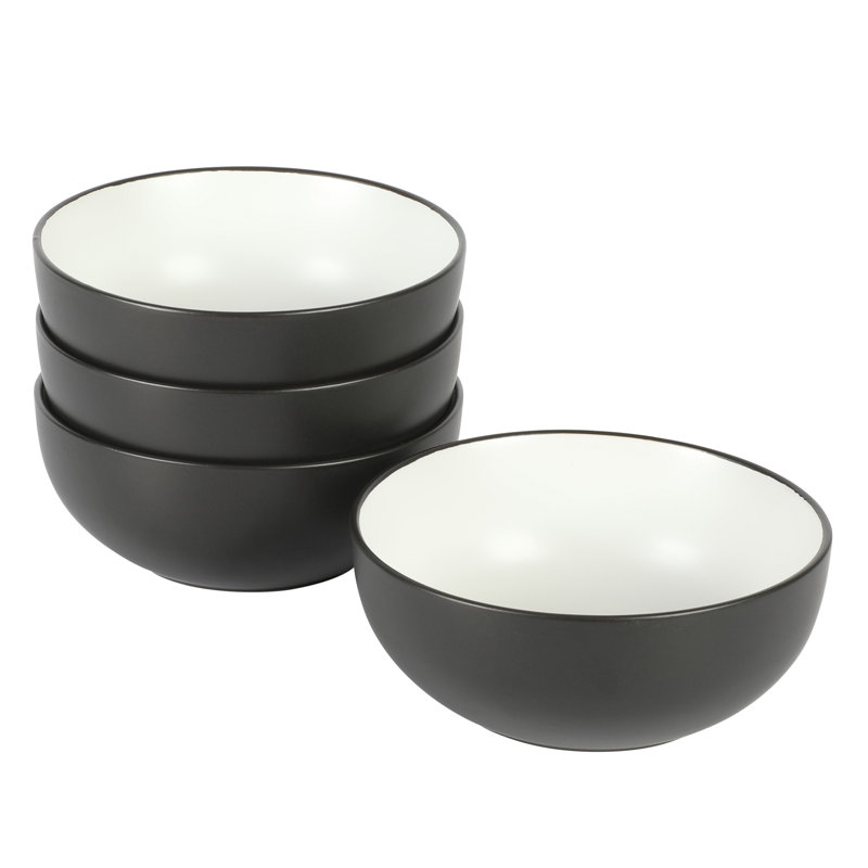 4 Pack 6.3" Stoneware Stackable Cereal Bowls
