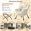 Fauteuil Lazy avec repose-pieds pliable, méridienne moderne et confortable, grand fauteuil avec repose-pieds et une poche latérale, fauteuil de lecture avec repose-pieds pour chambre à coucher, salon, dortoir (beige)-1417931750