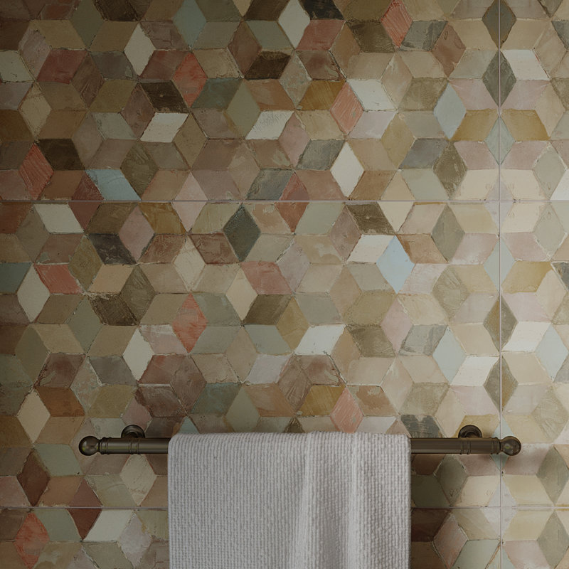 Pictura Faber 23-1/2 In. X 47 In. Porcelain Floor And Wall Tile, Beige/Orange