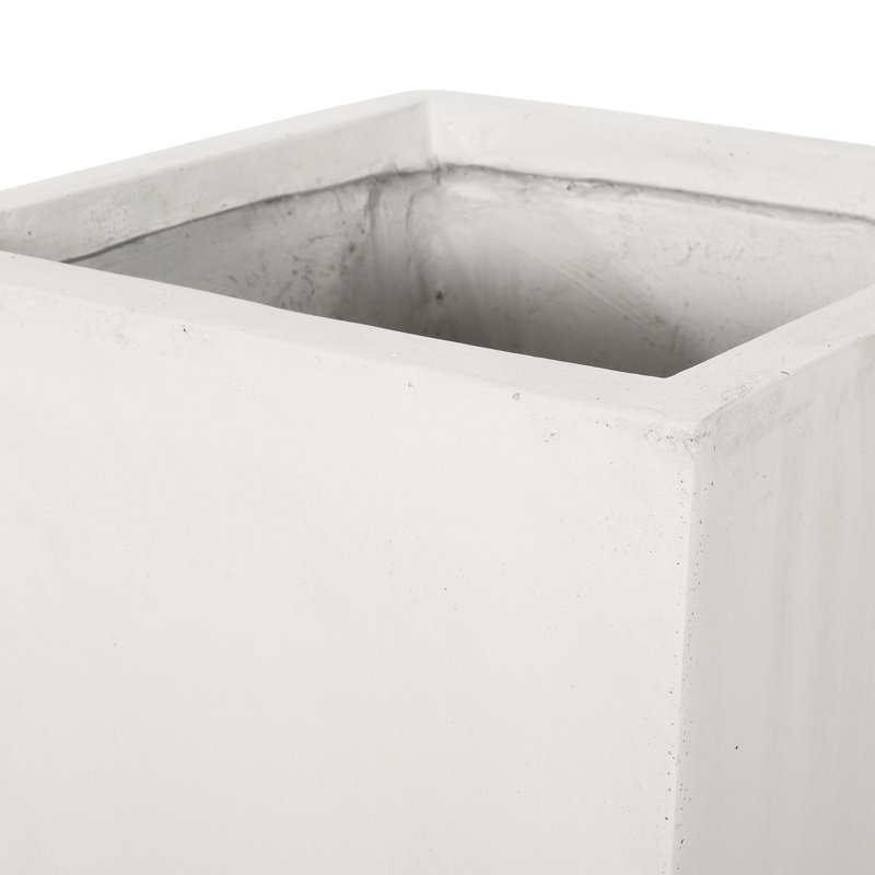 Jardinière extérieure blanche mate 13 po x 28,5 po - Pierre de fonte fuselée, pour l'élégance de la cour arrière qui améliore le style du patio