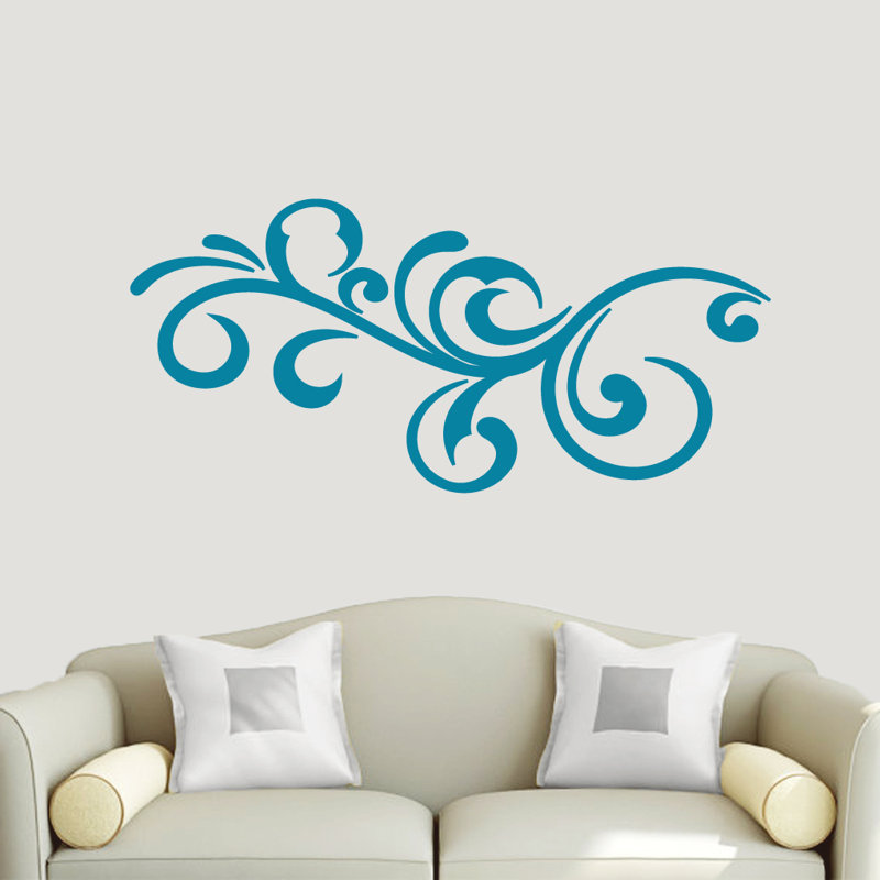 Adhésif décoratif volute, Bleu sarcelle