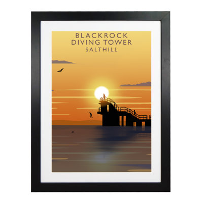 Black Rock Diving Tower Sunset by Richard O'Neil - Print