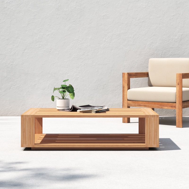 Miguelina Rectangular Teak Outdoor Coffee Table , 48'' in. W 25'' in. D