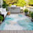 Machine Washable Indoor/Outdoor Xhevrie Turquoise Rug-111825184