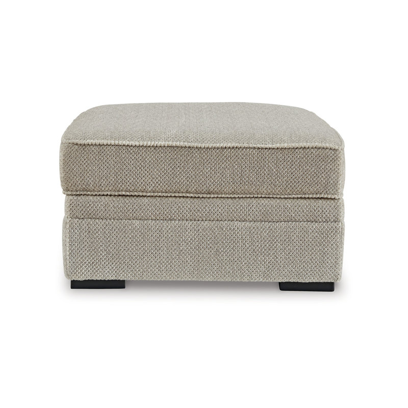 Repose-pieds décoratif Alno, carré en polyester beige 38 po, rangement caché