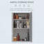 Armoire de salle de bain avec miroir, organisateur de rangement mural avec porte simple