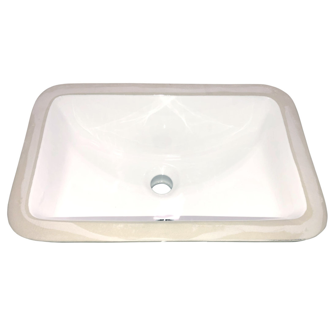Nantucket Sinks Great Point 11.25'' Vitreous China Rectangular Bathroom Sink with Overflow Nantucket Sinks