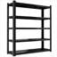 Étagère de rangement minimaliste réglable de 83,86 pouces de hauteur à 5 niveaux en acier noir mat pour garage et garde-manger