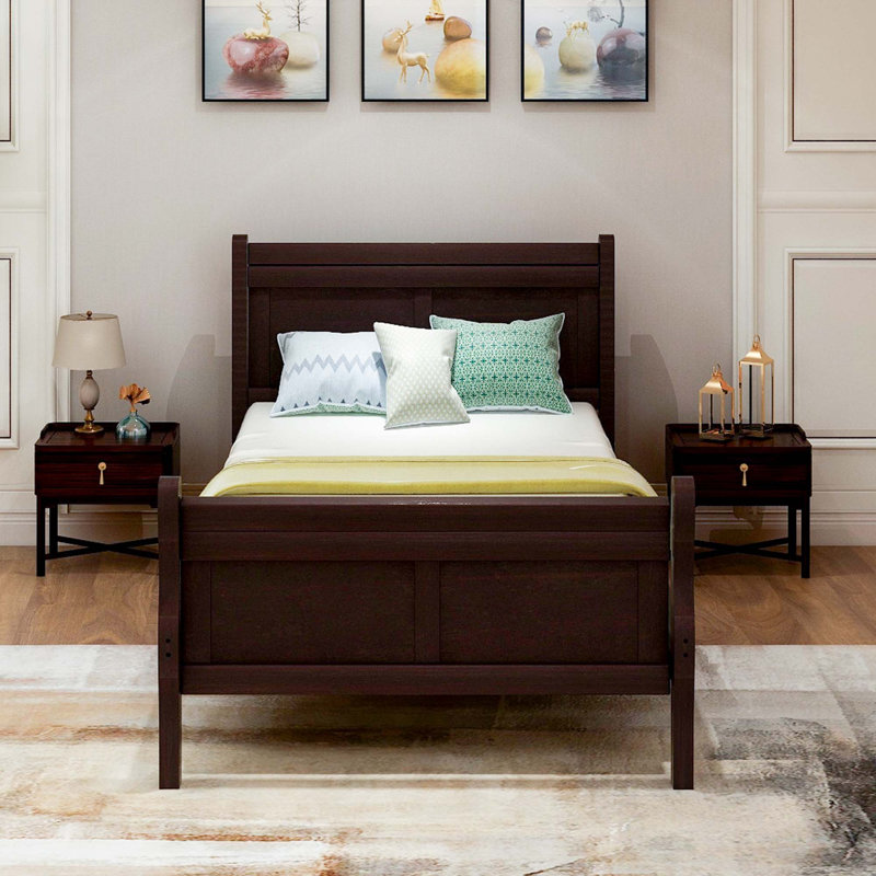 Base de lit plateforme Wood, Twin, Espresso