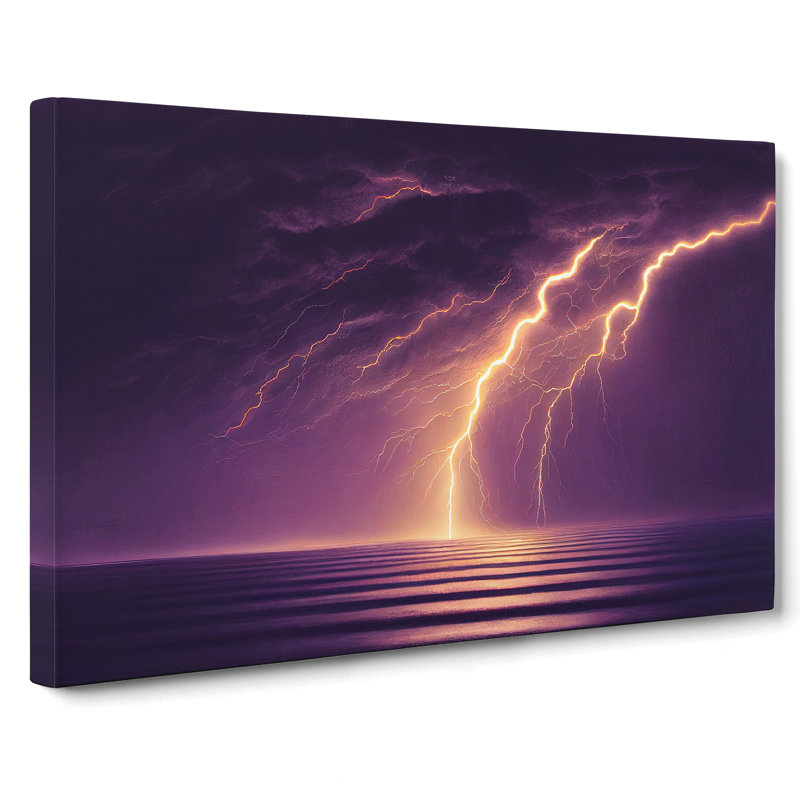 Beautiful Lightning Storm - Wrapped Canvas, 40cm H x 60cm W x 3cm D