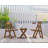 A foldable small outdoor leisure table and chair set with excellent materials includes 2 chairs and a rectangular table.
