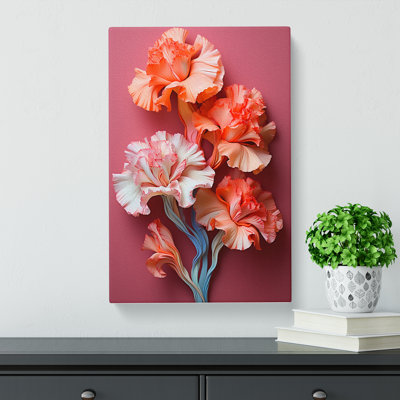 Carnation Flower Nouveau - Wrapped Canvas