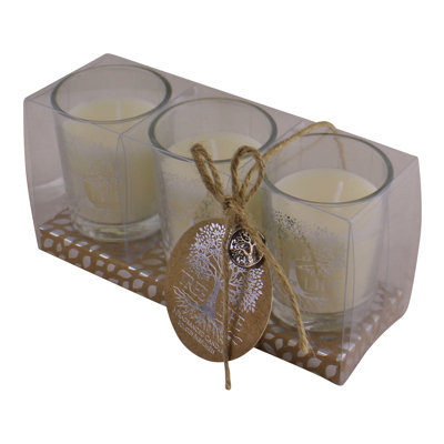 Sandalwood Scented Votive Candle with Glass Holder