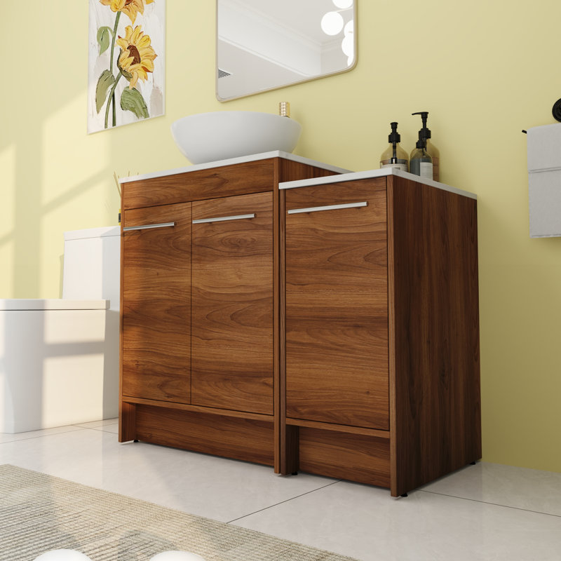 Meuble-lavabo simple 35,46 po avec comptoir en céramique