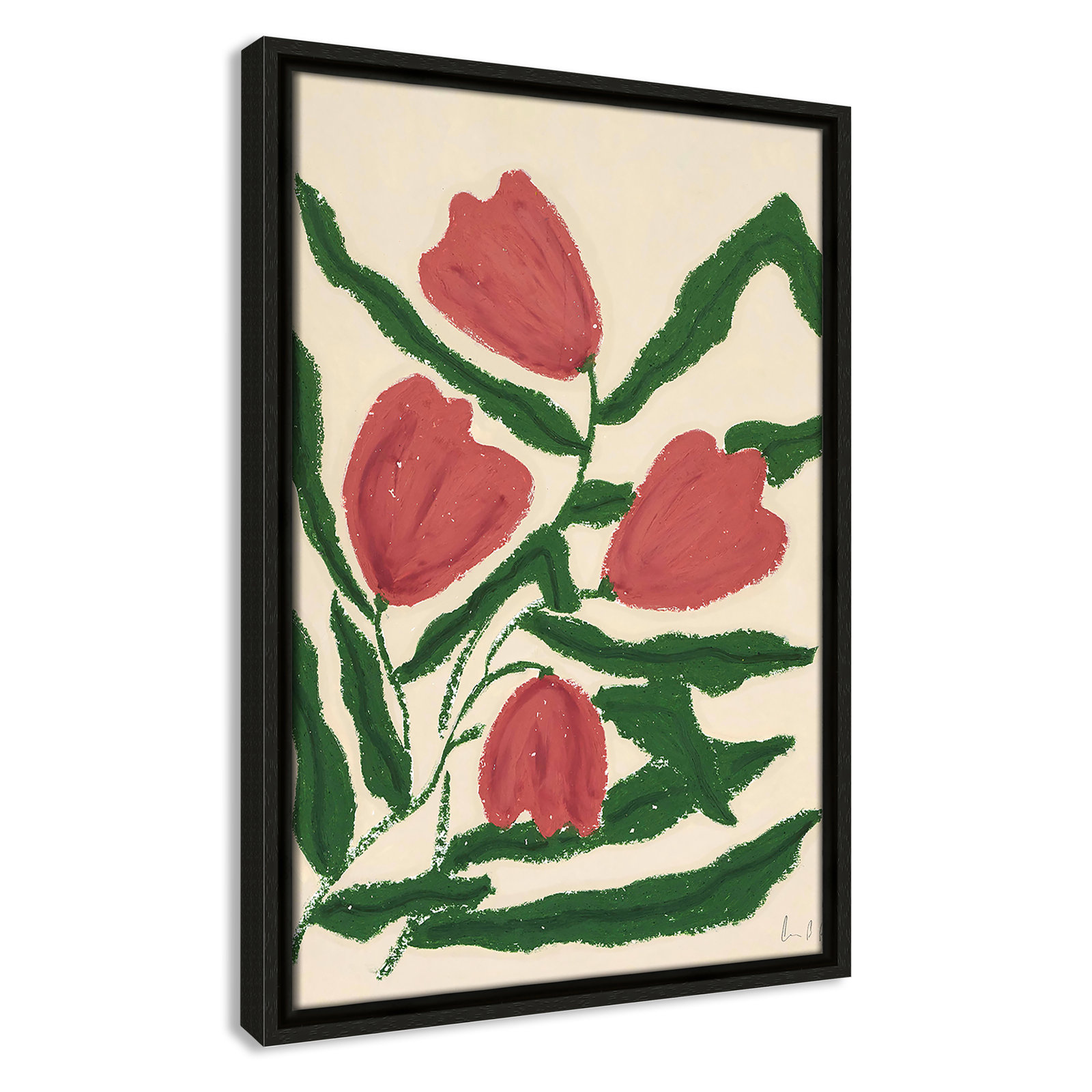 Red Tulips  Print by Camilla Bergqvist, Espresso, 19.5" H x 13.5" W