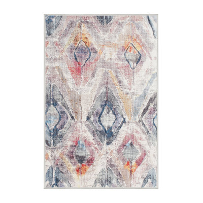 Tapis abstrait gris / bleu mer