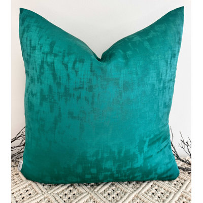 Abstract Teal Square Cushion Cover