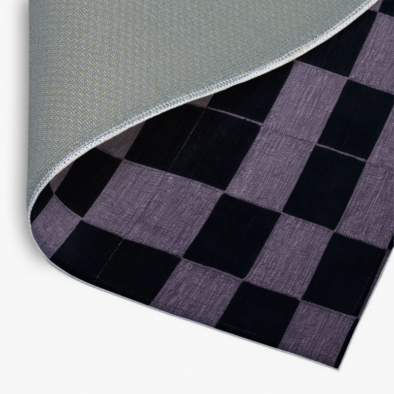 Tapis d'intérieur et d'extérieur à carreaux gris, Rectangulaire 2 pi x 3 pi