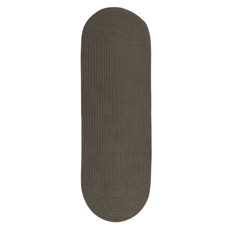 Tapis gris tressé Wellbrock, Tapis de couloir 2 pi 4 po x 13 pi