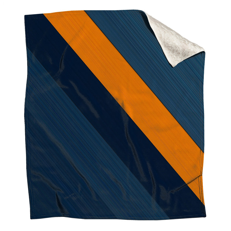 Orange Diagonal Stripe Blankets, 50in W x 60in H