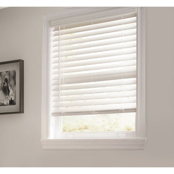 MOOD Mini Blinds | 68 inch blinds for windows | Cordless Window Treatment |  Premium White (1 Vinyl Slats) | 68 x 48