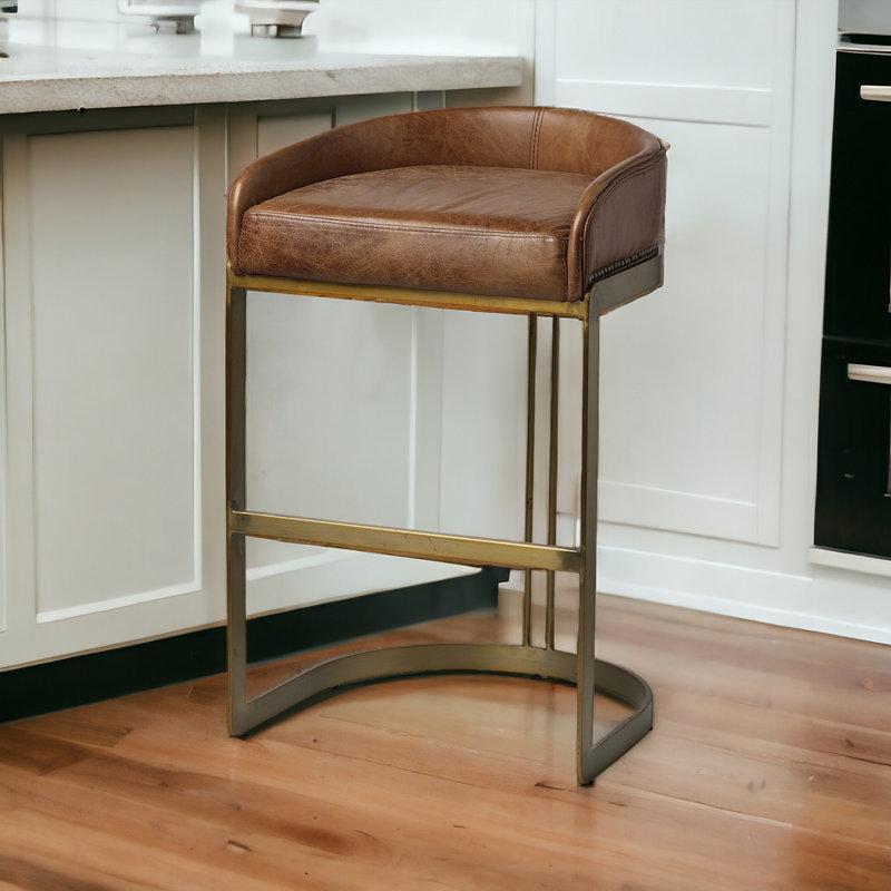 Tabouret de bar et de comptoir Bradley, Tabouret de comptoir (assise de 24,75 po de hauteu, Brun