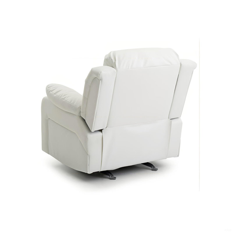 Elegant White Recliner With Padded Arms, White