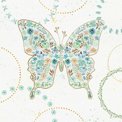 Flutterby Blooms IV - bleu / vert