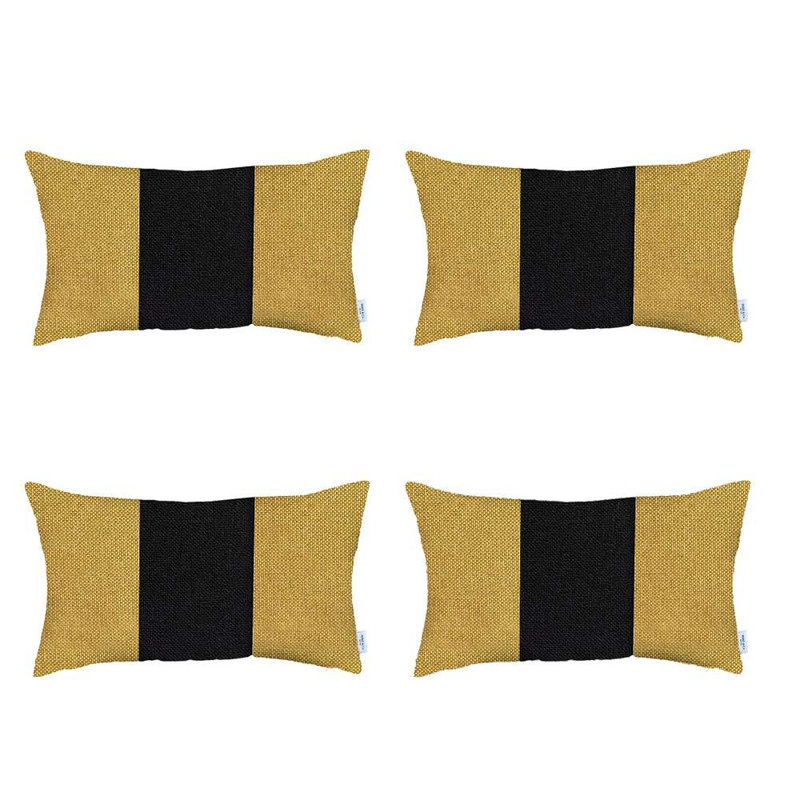 Reversible Pillow Cover, Yellow/Black