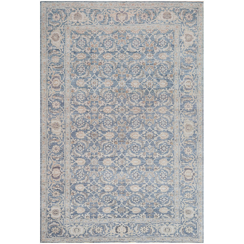Tapis unique brun / beige / bleu de 6 pi x 9 pi Tabriz