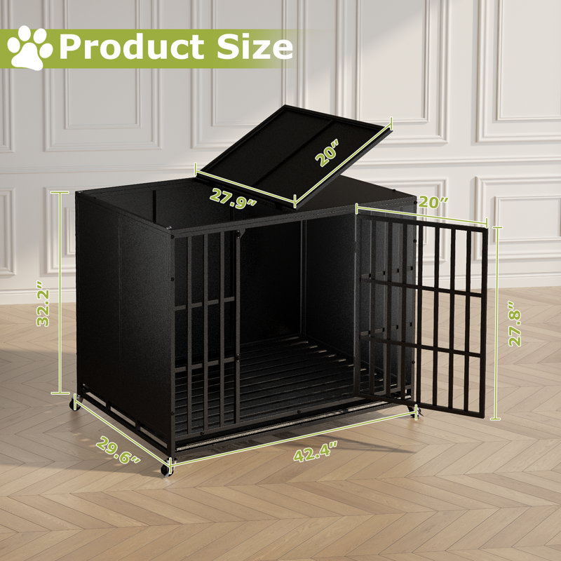 Cage à cage robuste pour chien, H 32,2 po x l 42,4 po x P 29,6 po