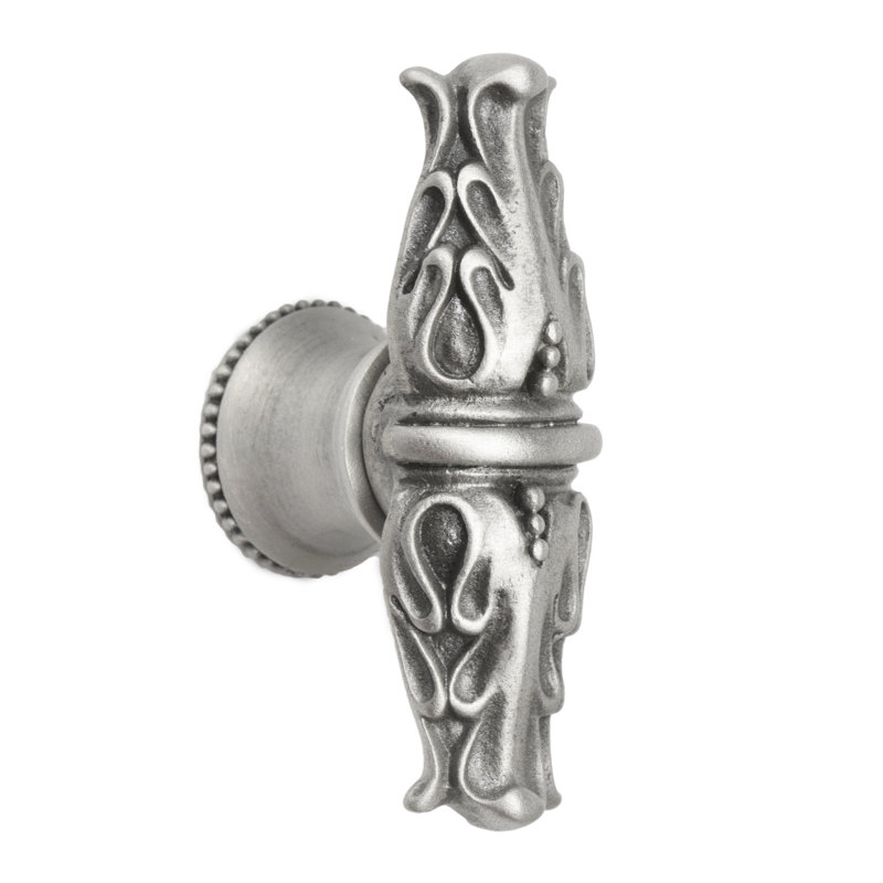 Acanthus leaves large knob with flared foot Romanesque stylein Soft Gold, Satin