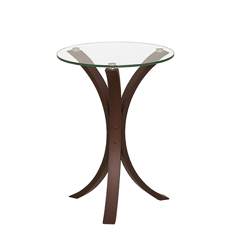 Castillo Glass Side Table, Curved Base