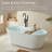 Stone Resin Freestanding Bathtub, Elegant Oval Freestanding Soaking Bathtub, Solid Surface Soaking Tub, Matte White, Cupc Certified, Integrated Slotted Overflow And Pop-up Drain-121542264