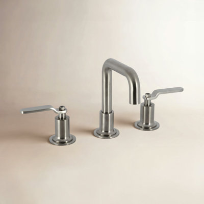 Kingston Brass Whitaker Two-Handle 3-Hole Deck Mount Widespread Bathroom Faucet with Push Pop-Up Drain