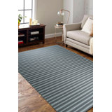 Gray Flat Weave Wool Subtle Linear Textured Geometric Modern Contemporary Carpet Rug