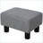 Ottoman Cube Foot Rest, Slate Gray Linen Small Stool for Living Room Entryway | Wood Frame | Black-668471314