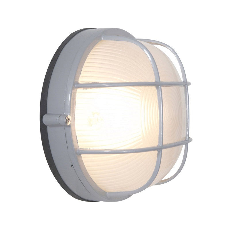Luminaire d'extérieur à cloison Zurcher, Nickel satiné, H 7 po x l 7,5 po x P 4 po