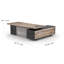 Bureau de direction rustique industriel PDG, table de bossage en L de luxe avec grille en acier inoxydable, bureau de travail surdimensionné de 70,8 po / 78,8 po-1736402602-1736402601