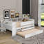 Lit de jour simple multifonctionnel avec lit gigogne, tables et station de charge USB-1814699085