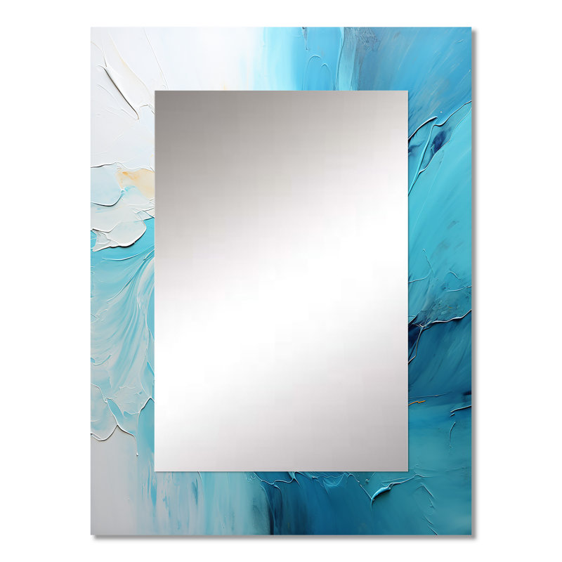 Azure Symphony I - grand paysage, miroir mural décoratif moderne, impression d'art en métal, 32 po x 24 po