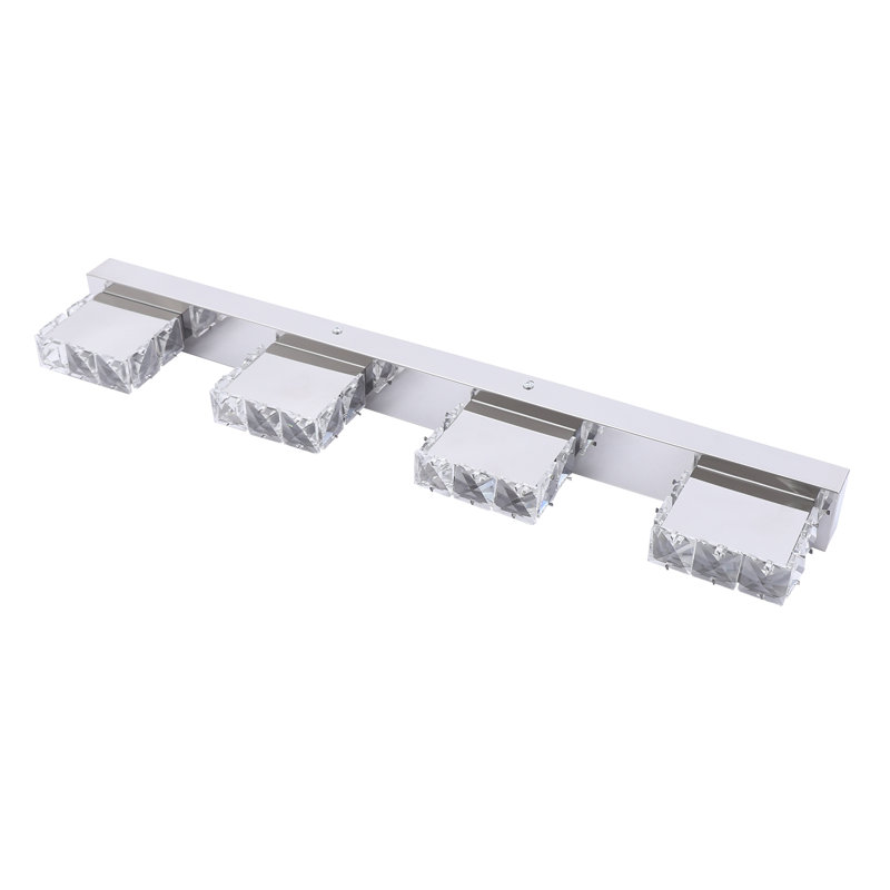 Stanwin 24.4" 4 - Light Bathroom Vanity Light Crystal Mirror Front Make-up Wall Light
