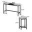 Table de salle à manger de cuisine moderne, table de pub, ensemble de table de salle à manger longue avec 3 tabourets, conception de tabouret suspendu pratique-566967112-566967115