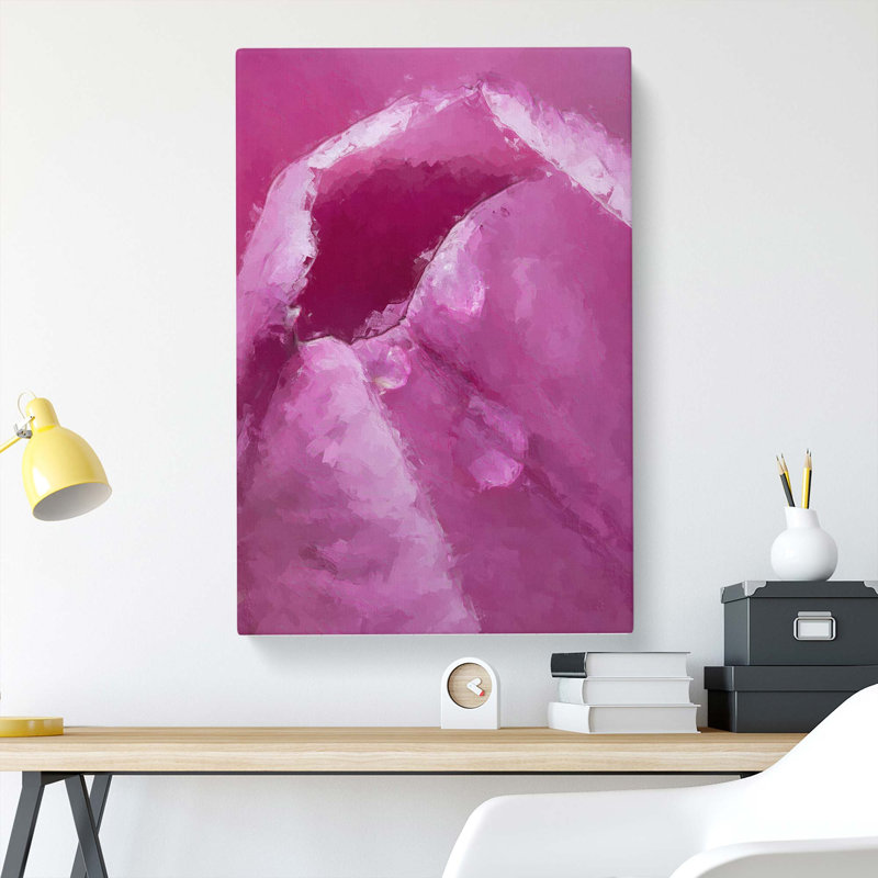 Petals Of A Pink Tulip In Abstract - Wrapped Canvas, 91cm H x 60cm W x 3cm D