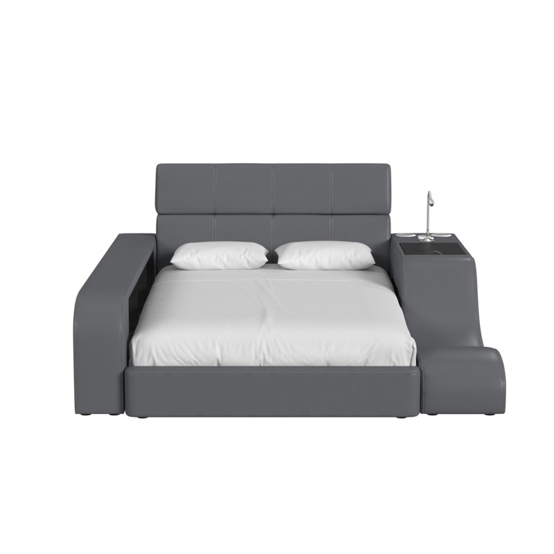 Avabella Side Bookcase In Grey Pu