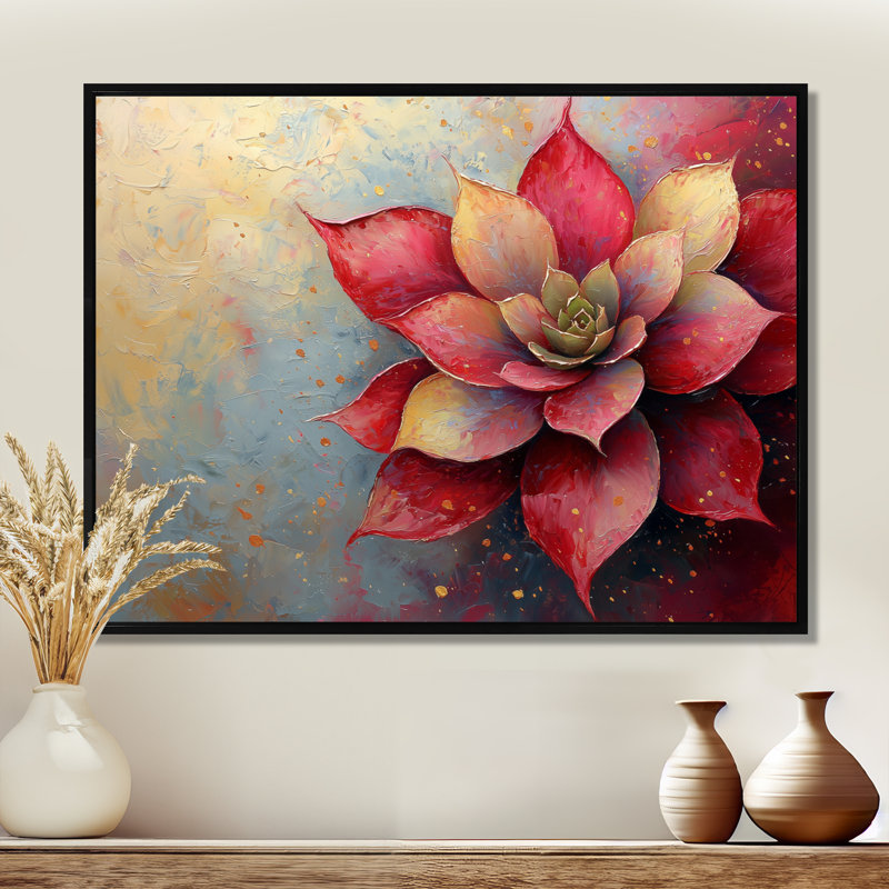 Jacere - Floral Wall Art, H 12 po x l 20 po, Impression encadrée flottante, Black